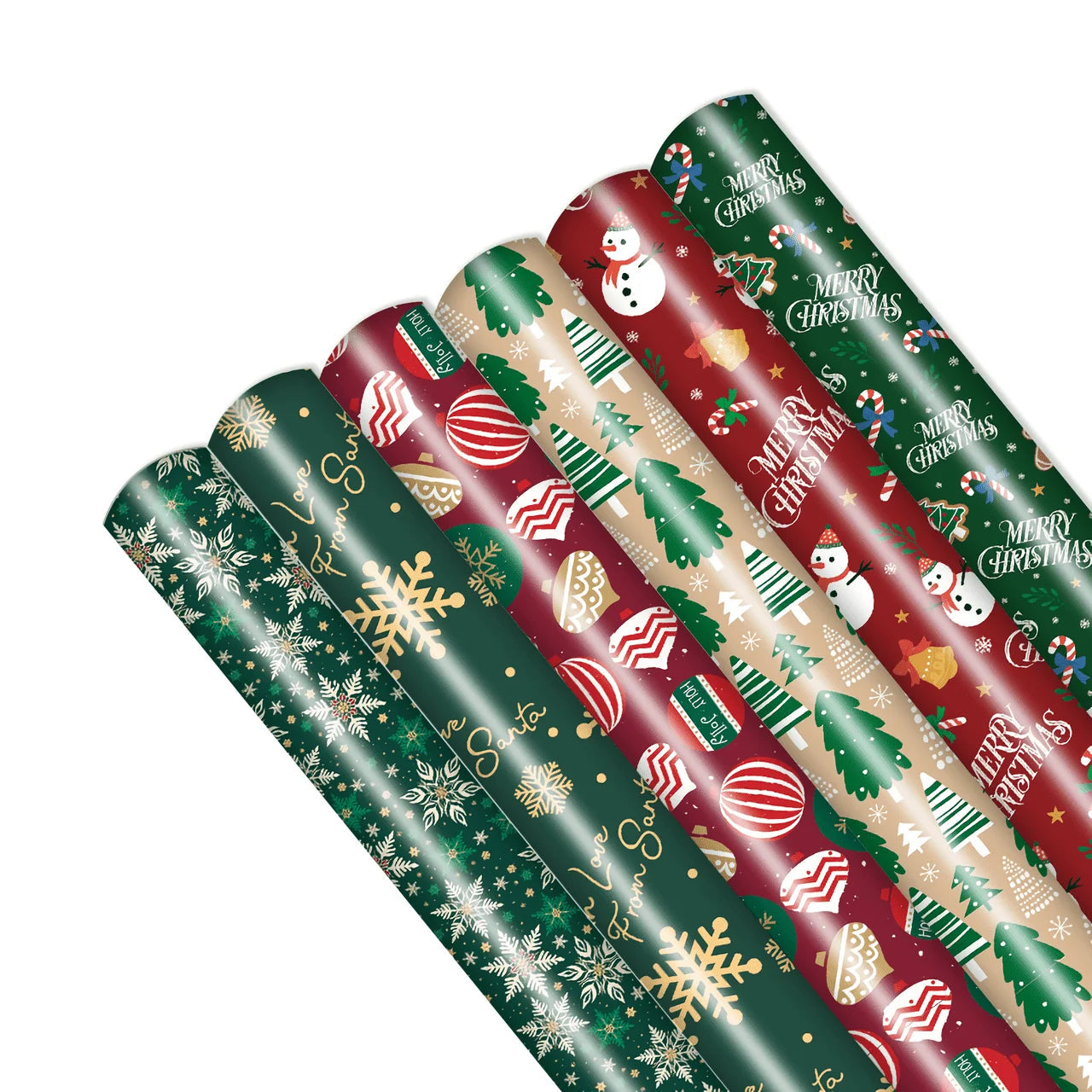 12 Pieces Christmas Wrapping Paper 6 Patterns,Ideal for Packaging Christmas Gifts Presents,50 * 70Cm