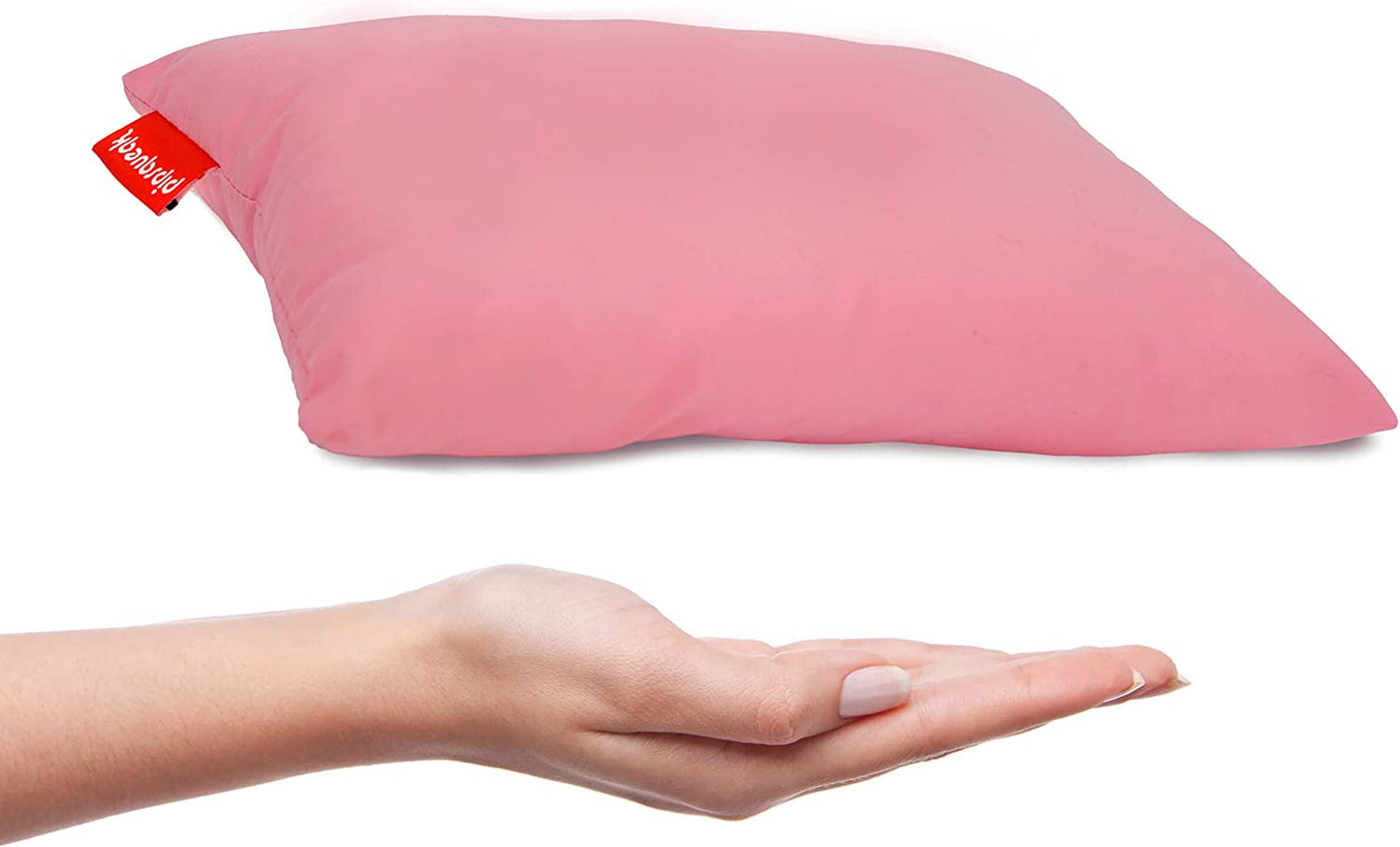 Pipsqueak Small Pillow - Mini 11 X 7 in - Tiny Pillow for Travel, Dogs, Toddlers, Kids, Lumbar, Knees and Neck - Pink