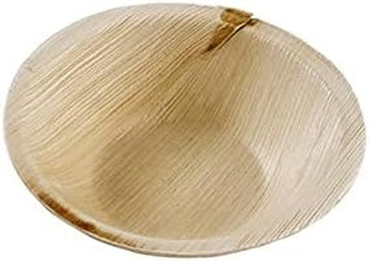 Palm Plates - 4" round Bowl (25Pcs) - Natural Plate | like Bamboo Plate | Party Plate| Compostable, Biodegradable | Disposable Plate