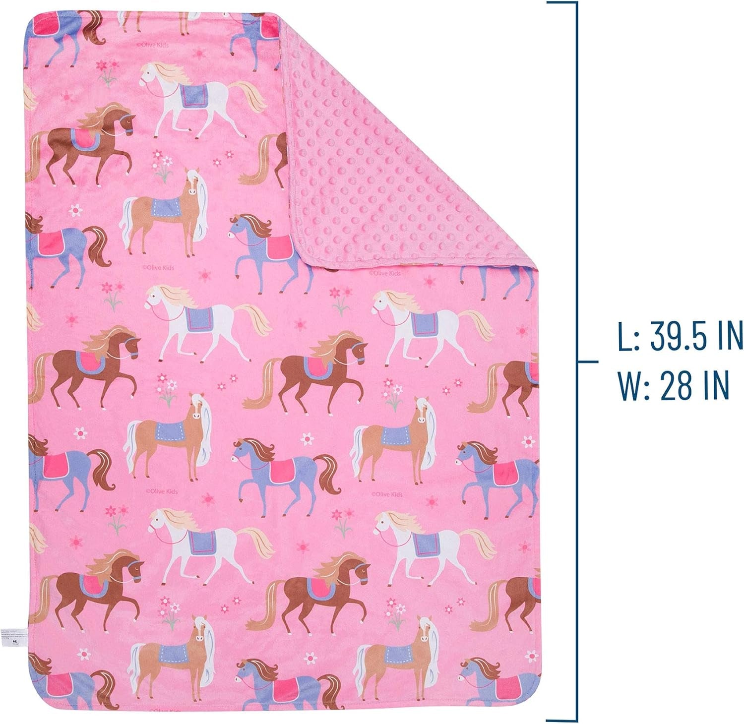 Plush Throw Blanket for Toddler Boys and Girls, Perfect Size for Daycare and Ideal for Travel, Super Soft Throw Blankets Measures 39.5 X 28 X 0.5 Inches (Horses)