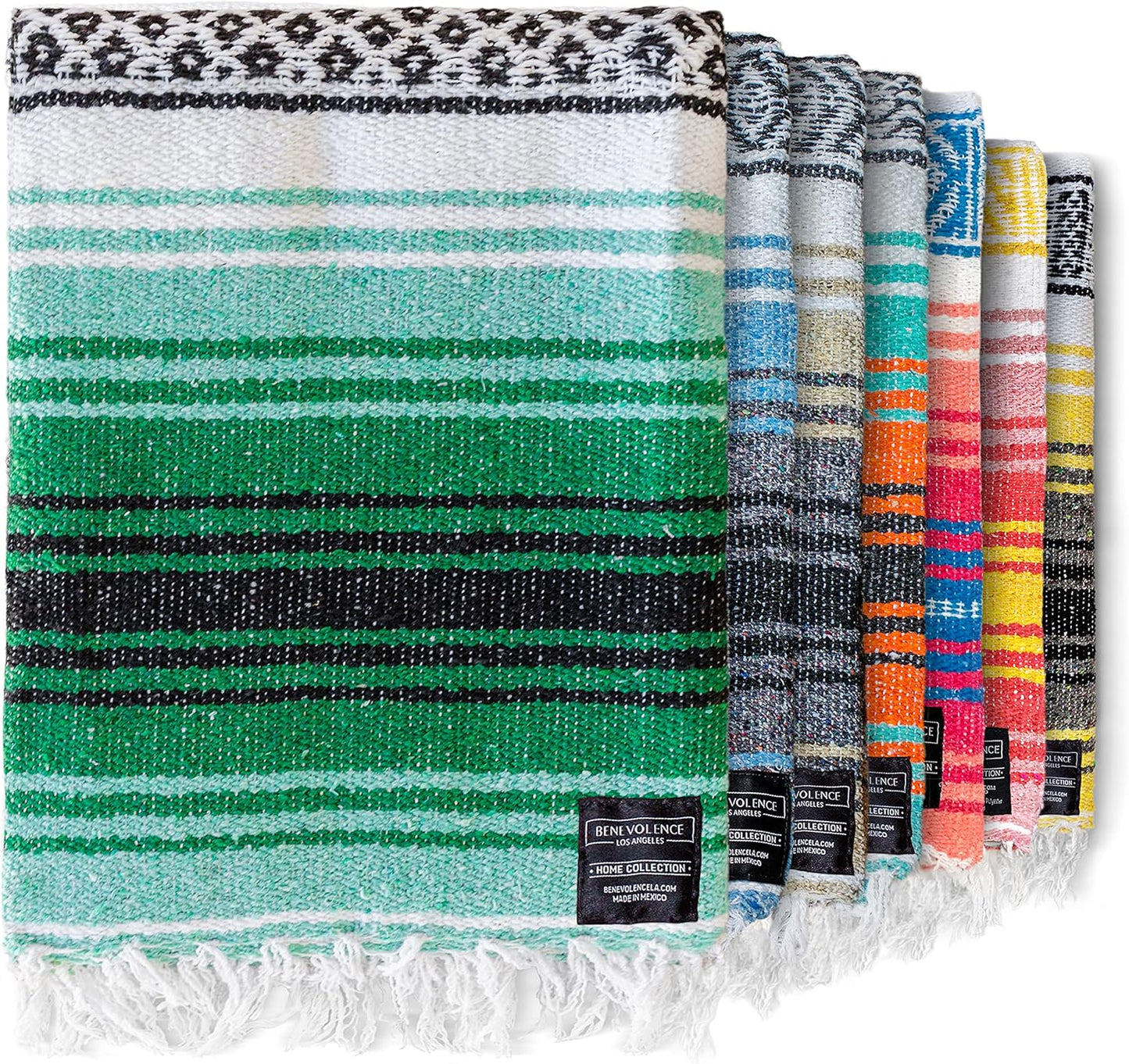 Authentic Handwoven Mexican Blanket | Yoga Blankets, Outdoor, Picnic, Beach, Camping | Equestrian Saddle | Serape 50X70 Inches - 1 Blanket