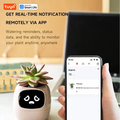 Tuya Ivy Smart Planter,Endless Fun over 49 Rich Expressions,7 Smart Sensors,Ai Chips Make Raising Plants Easy and Fun